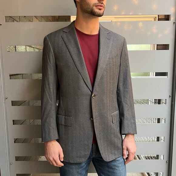 Zegna Gray Wool Sportcoat Blazer Size Italian 50R - Picture 1 of 10